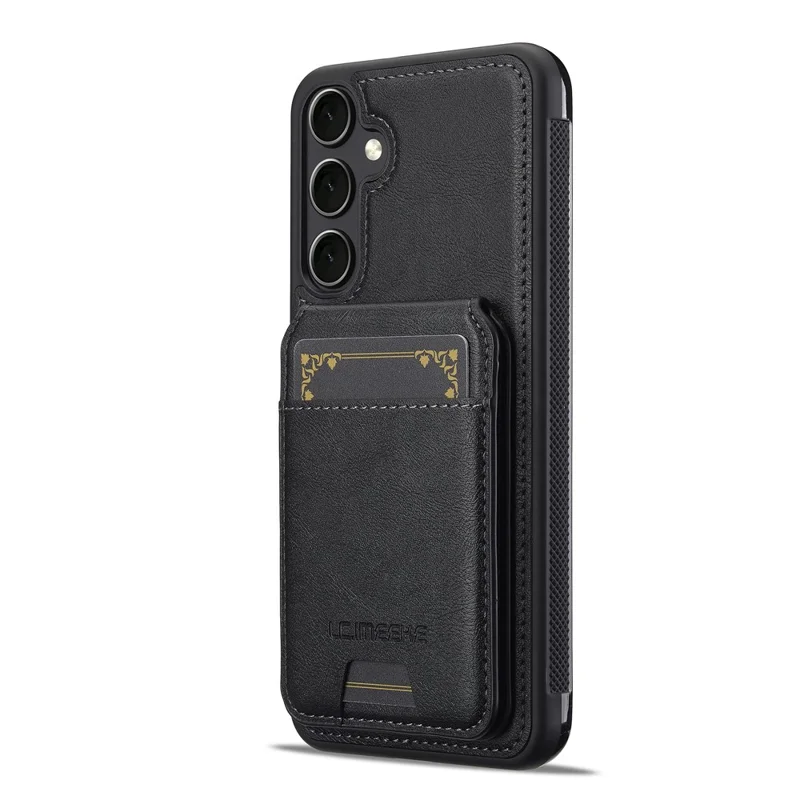 LC.IMEEKE L3 For Samsung	Galaxy A17 5G Magnetic Case Detachable Card Holder Leather TPU Mobile Cover - Black