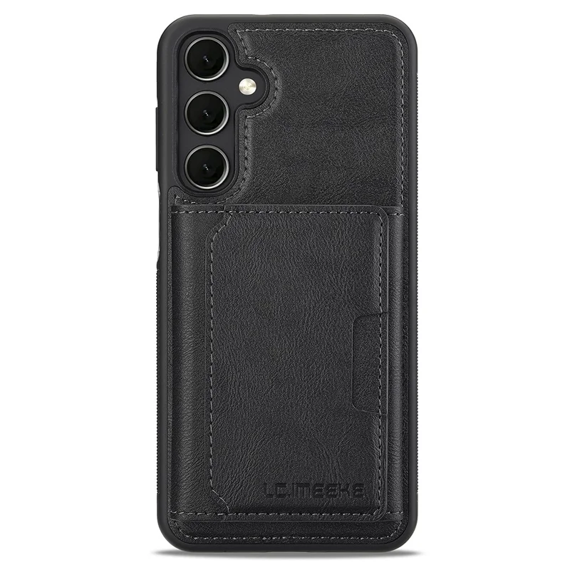 LC.IMEEKE L5 For Samsung	Galaxy A17 5G Magnetic Phone Case Leather Back Cover with Detachable Card Holder - Black