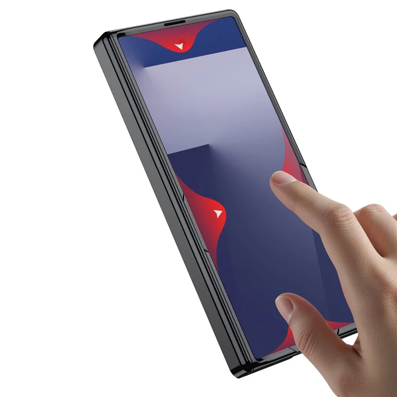 GKK para Samsung Galaxy Z Fold7 5G Funda con Protección de Bisagra PC + Cristal Templado con Soporte - Negro