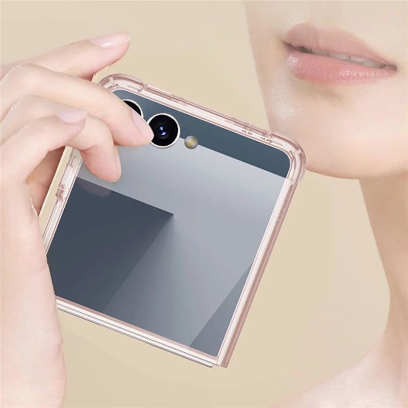 GKK For Samsung Galaxy Z Flip7 5G Case Airbag Anti Drop TPU + Tempered Glass Phone Cover - Transparent Blue