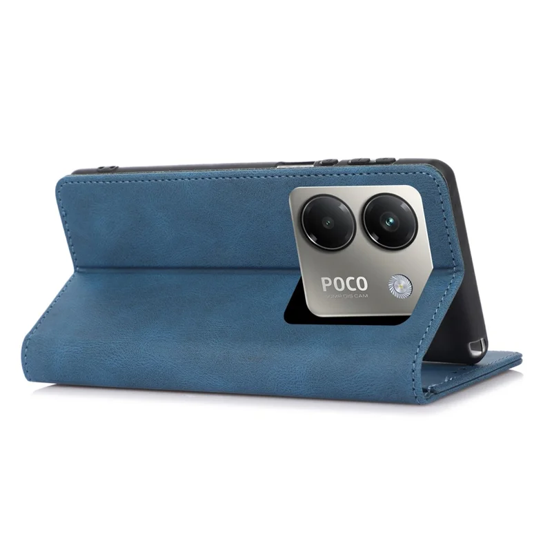 For Xiaomi Poco M7 Pro 5G Case Wallet Magnetic Closing Leather Flip Phone Cover - Blue