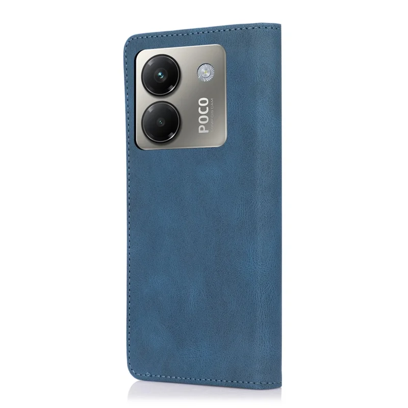 For Xiaomi Poco M7 Pro 5G Case Wallet Magnetic Closing Leather Flip Phone Cover - Blue