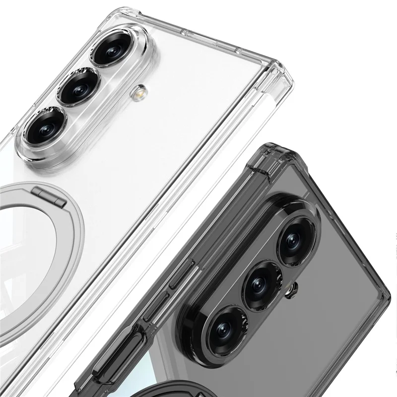 GKK For Samsung Galaxy Z Fold7 5G Magnetic Case with Kickstand Airbag Drop Proof TPU Phone Cover - Transparent