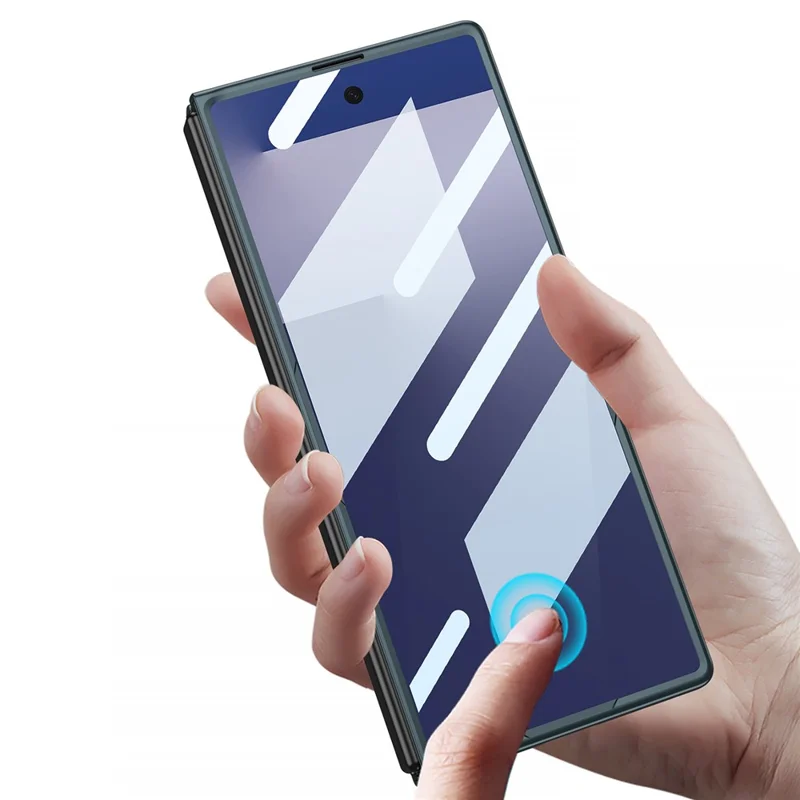 GKK Für Samsung Galaxy Z Fold7 5G Hülle mit Ständer Schlankes PC Telefon Gehäuse mit Bildschirmschutz - Schwarz