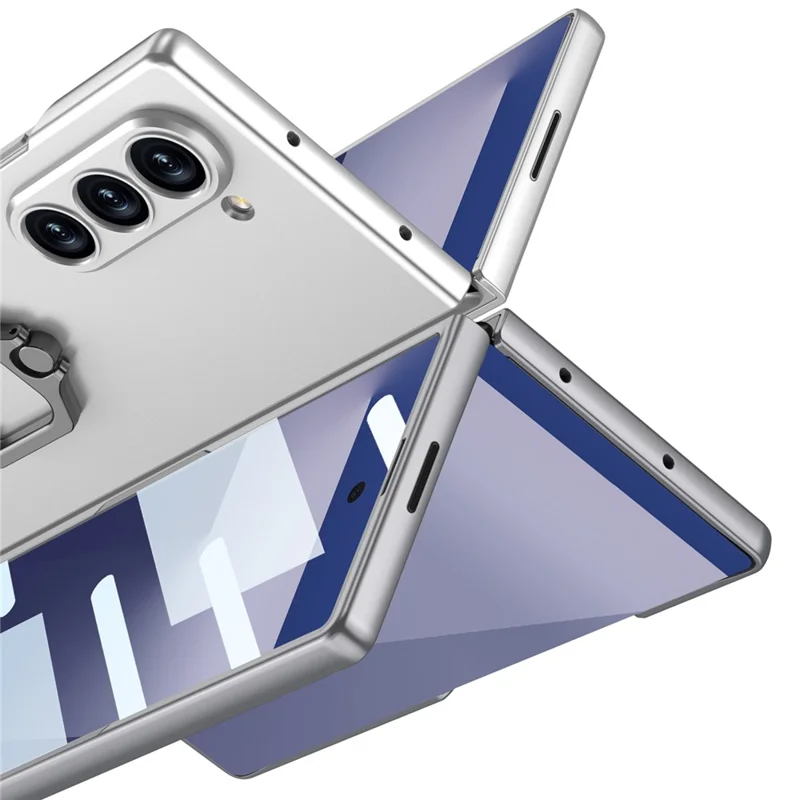 GKK Für Samsung Galaxy Z Fold7 5G Hülle mit Ständer Schlankes PC Telefon Gehäuse mit Bildschirmschutz - Schwarz