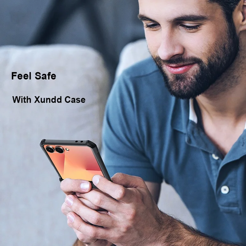 XUNDD Für Samsung Galaxy Z Flip7 5G Hülle TPU + Acryl Handyhülle mit kleinem Displayschutz