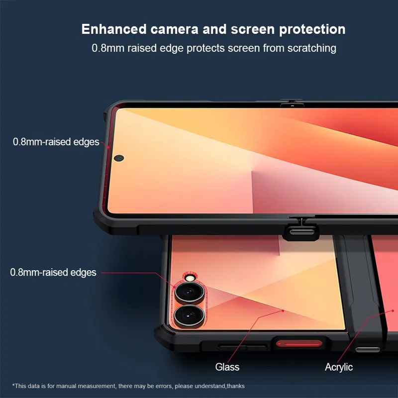 XUNDD Für Samsung Galaxy Z Flip7 5G Hülle TPU + Acryl Handyhülle mit kleinem Displayschutz