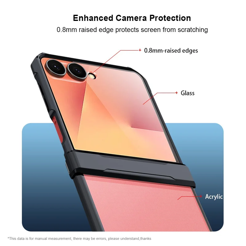 XUNDD Für Samsung Galaxy Z Flip7 5G Hülle TPU + Acryl Handyhülle mit kleinem Displayschutz
