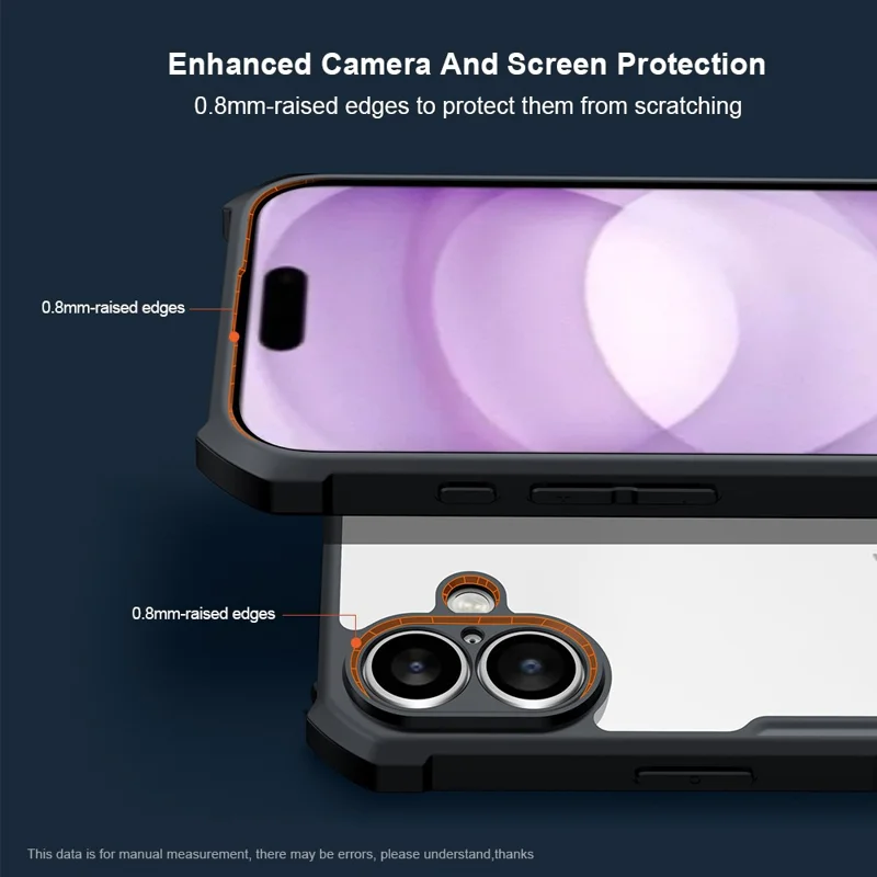 XUNDD For iPhone 17 Case Dropproof TPU + Acrylic Clear Back Phone Cover