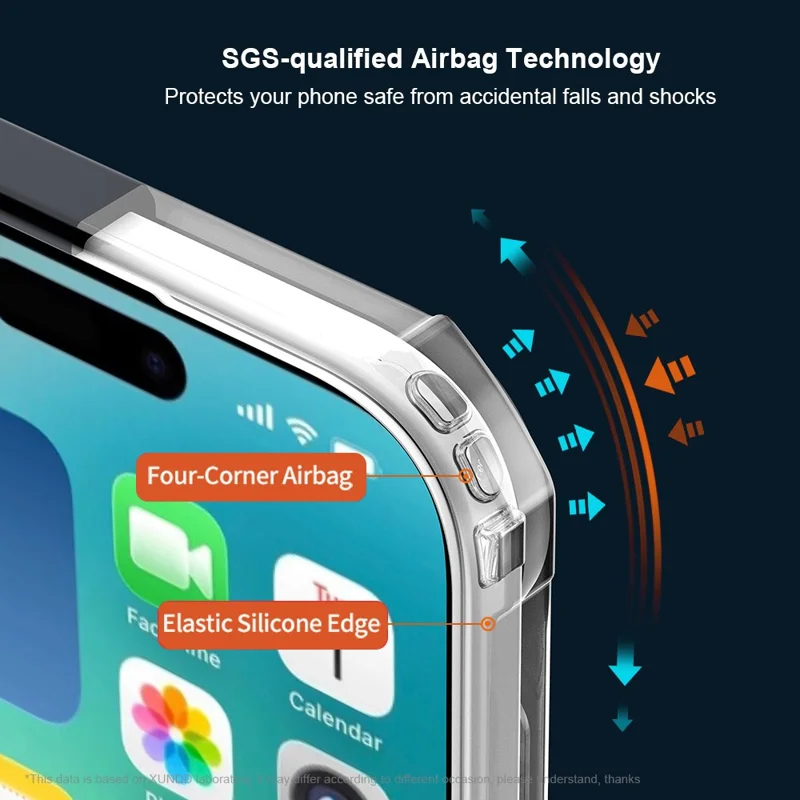 XUNDD Para iPhone 17 Capa de Ar Resistente a Quedas TPU + Acrílico Transparente Capa de Telefone