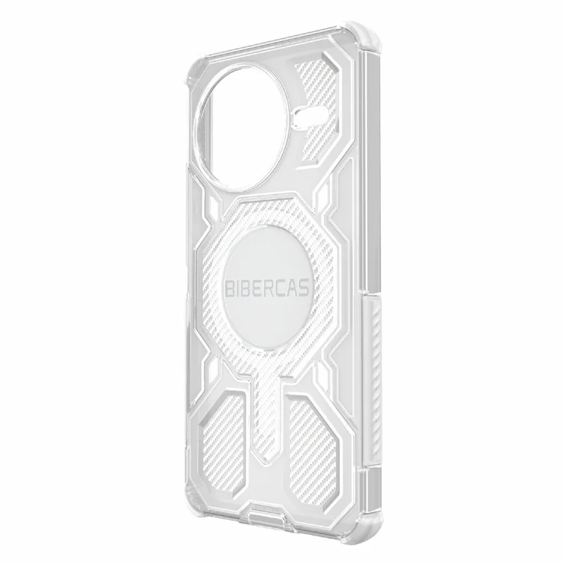 BIBERCAS J-16 Transparente Serie für Xiaomi Redmi K80 5G / Poco F7 Pro 5G Hülle Kompatibel mit MagSafe TPU + PC Handyhülle - Grau