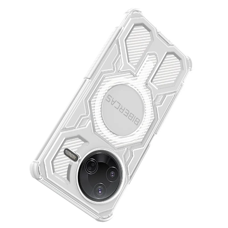 BIBERCAS J-16 Transparente Serie für Xiaomi Redmi K80 5G / Poco F7 Pro 5G Hülle Kompatibel mit MagSafe TPU + PC Handyhülle - Grau