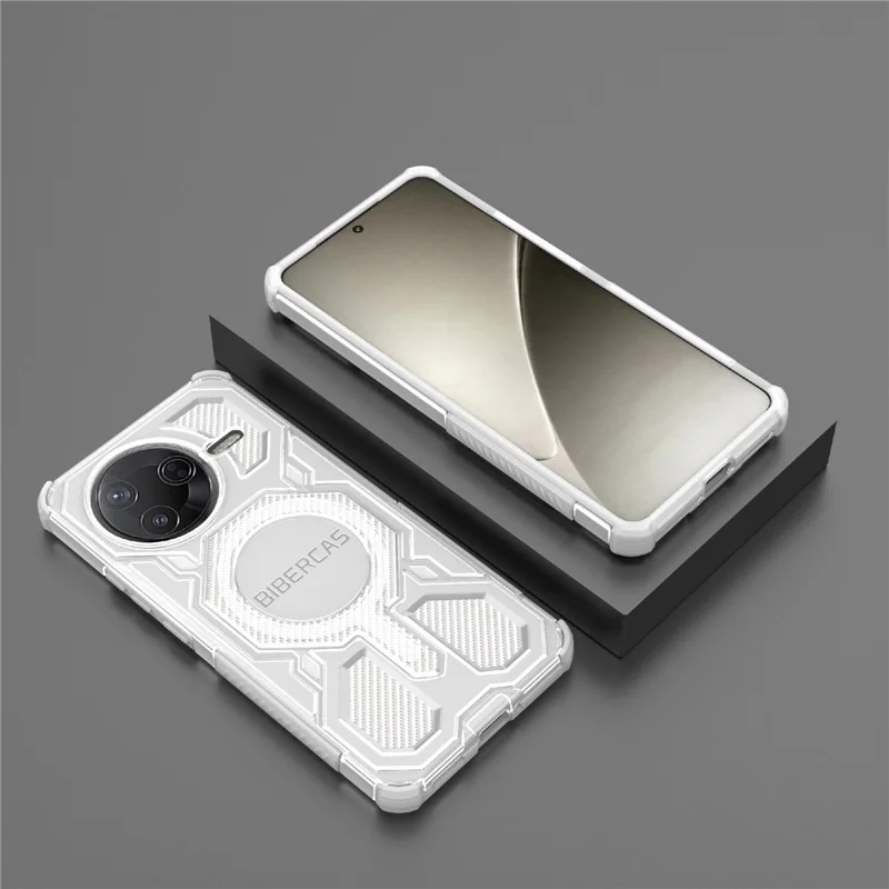 BIBERCAS J-16 Transparente Serie für Xiaomi Redmi K80 5G / Poco F7 Pro 5G Hülle Kompatibel mit MagSafe TPU + PC Handyhülle - Grau
