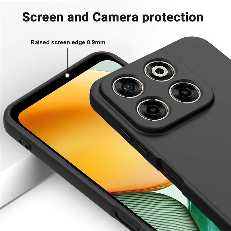 Funda ZTE Blade V70 Antigolpes con Forro de Silicona Líquida Suave, Cubierta Trasera para Teléfono con Correa de Mano - Negro