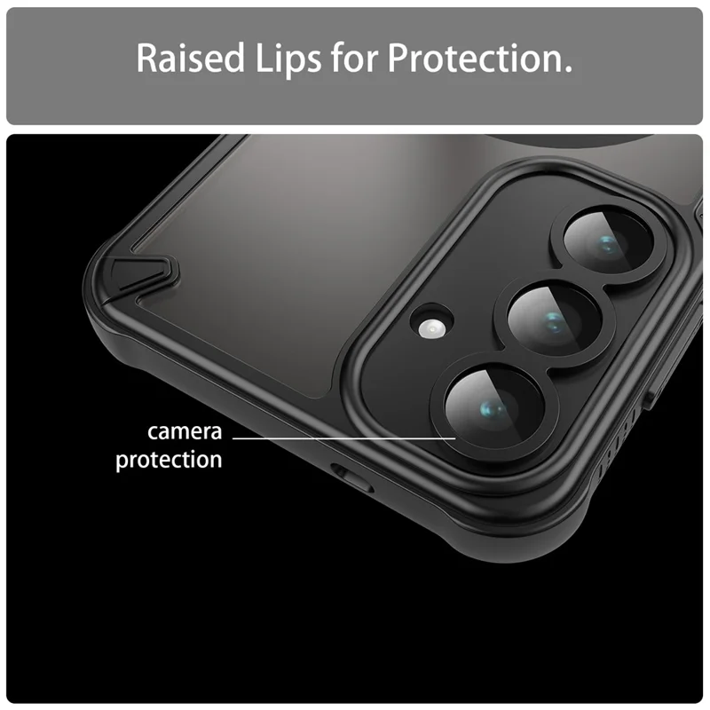 For Samsung Galaxy S25 FE Magnetic Case Compatible with MagSafe TPU + PC Phone Back Cover - Black