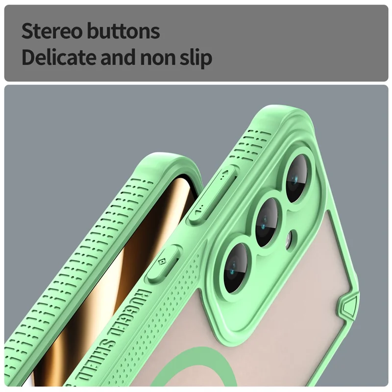 For Samsung Galaxy S25 FE Magnetic Case Compatible with MagSafe TPU + PC Phone Back Cover - Green