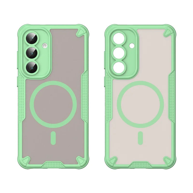 For Samsung Galaxy S25 FE Magnetic Case Compatible with MagSafe TPU + PC Phone Back Cover - Green