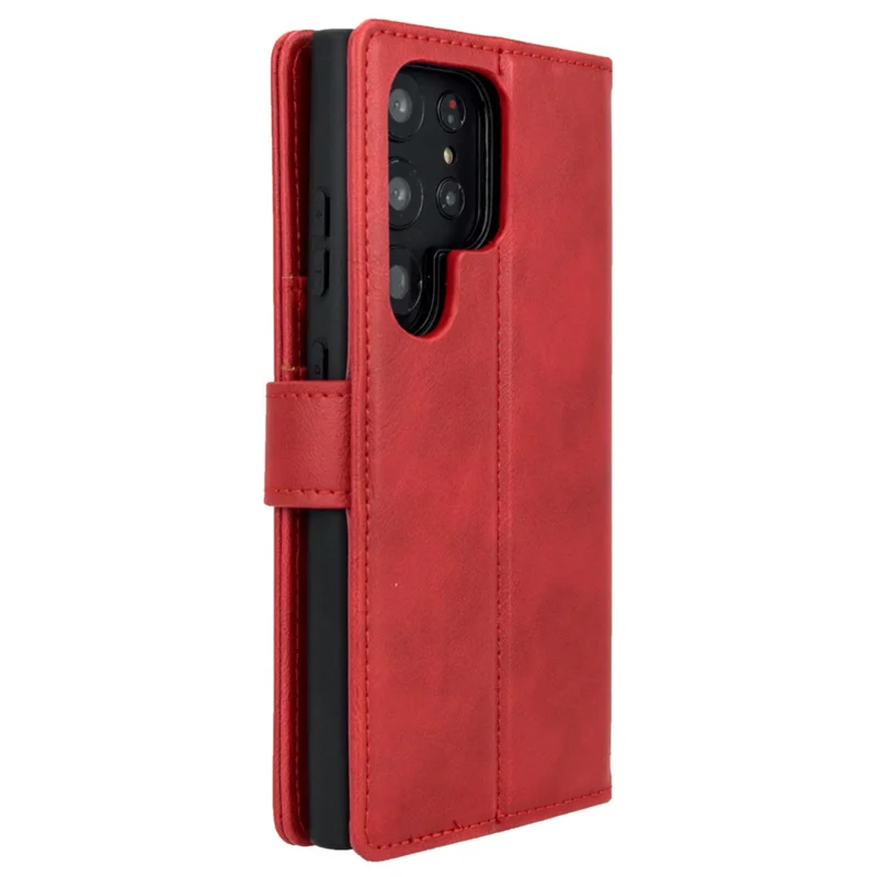Acquisto all'ingrosso per Samsung Galaxy S23 Ultra Cover Magnetica con 3 Slot per Carte Custodia in Pelle Staccabile per Telefono - Rosso