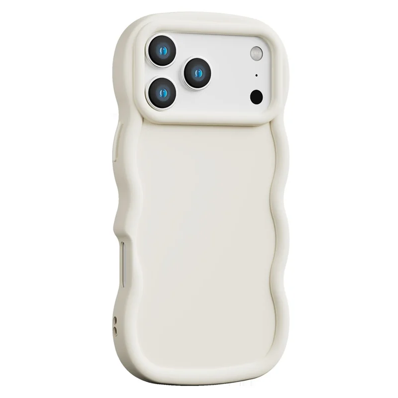Compra em Massa para Capa do iPhone 17 Pro Max Borda Ondulada Antiimpacto Capa Traseira de TPU - Branco