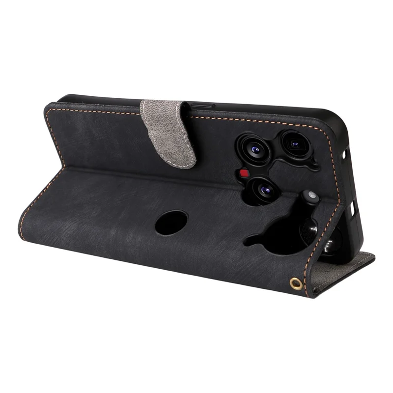 For Nothing Phone (3) 5G Case Wallet RFID Blocking PU Leather Phone Cover Stand with Strap - Black