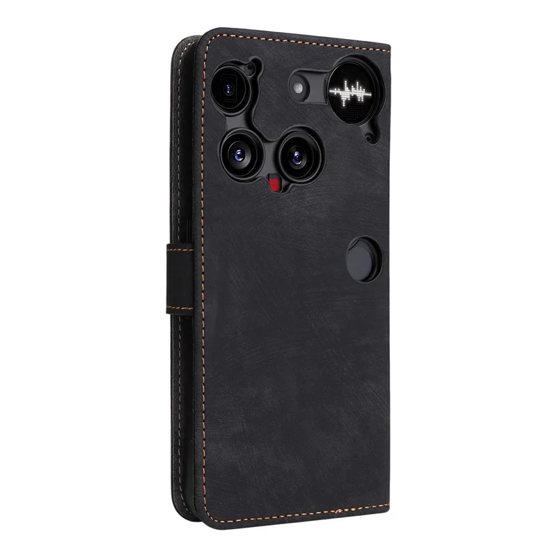 For Nothing Phone (3) 5G Case Wallet RFID Blocking PU Leather Phone Cover Stand with Strap - Black