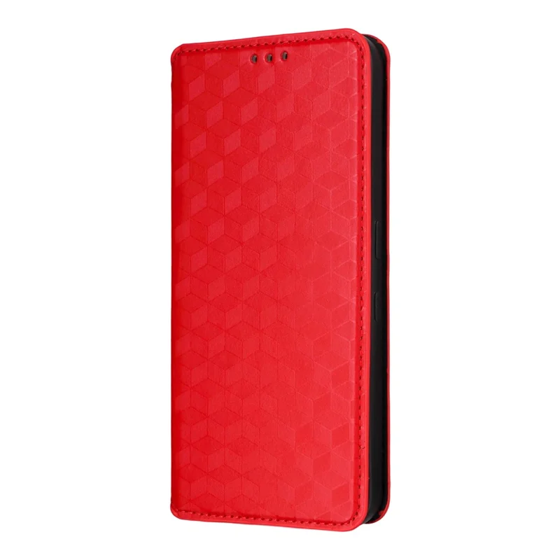 Cover a portafoglio per Nothing Phone (3) 5G con motivo a rombi in pelle - Rosso