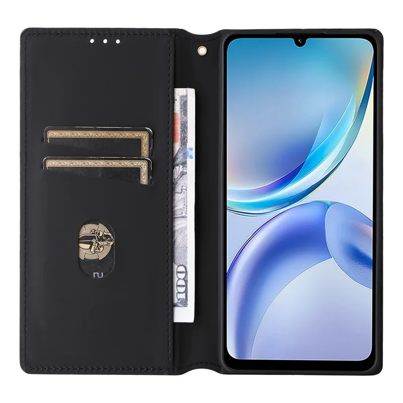 Per ZTE Blade A36 / nubia A36 Cover a Portafoglio con Rombi Stampati in Pelle - Argento