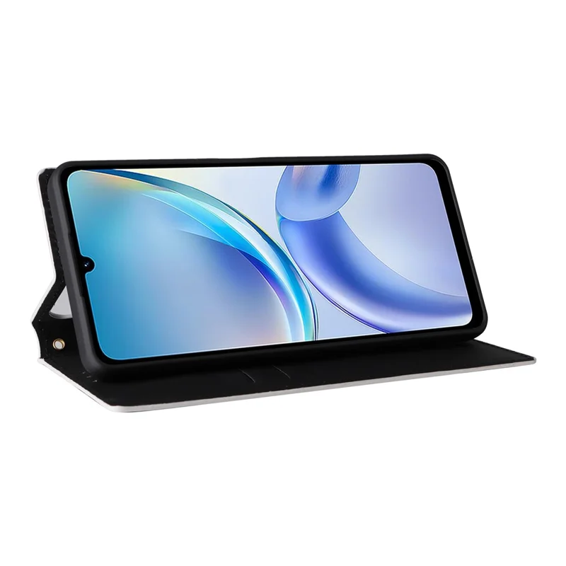 Per ZTE Blade A36 / nubia A36 Cover a Portafoglio con Rombi Stampati in Pelle - Argento