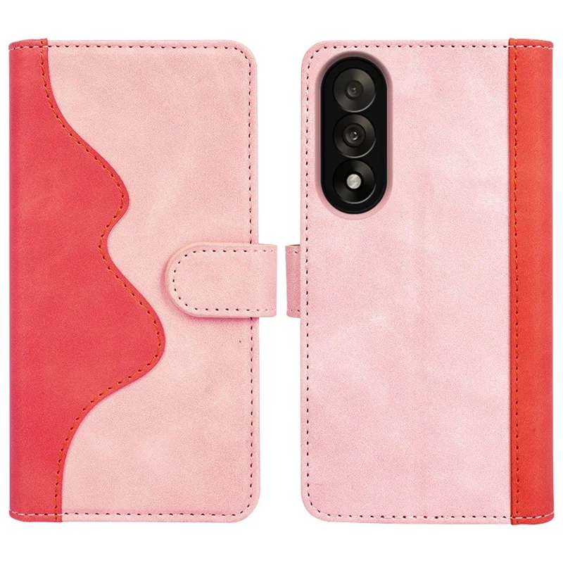 For OnePlus Nord 5 5G / Ace 5 Ultra 5G Wallet Case Leather Phone Cover Splicing Color - Pink