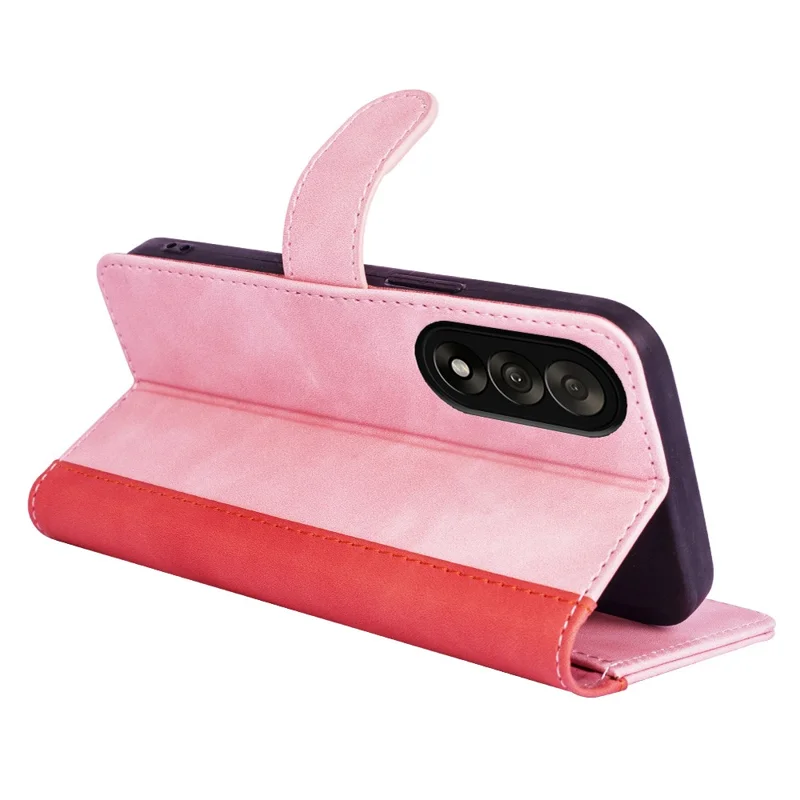 For OnePlus Nord 5 5G / Ace 5 Ultra 5G Wallet Case Leather Phone Cover Splicing Color - Pink
