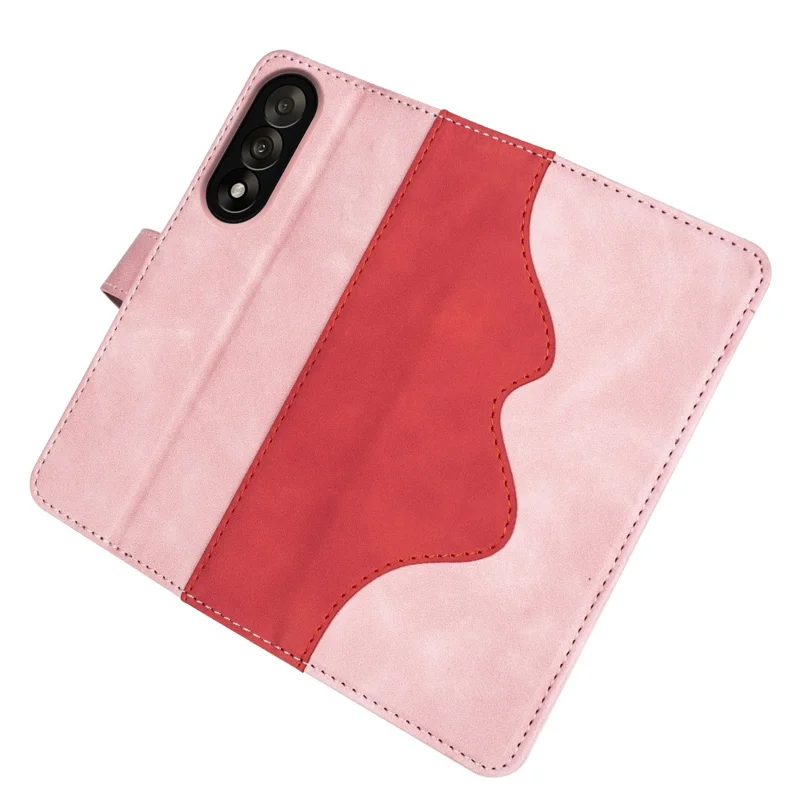 For OnePlus Nord 5 5G / Ace 5 Ultra 5G Wallet Case Leather Phone Cover Splicing Color - Pink