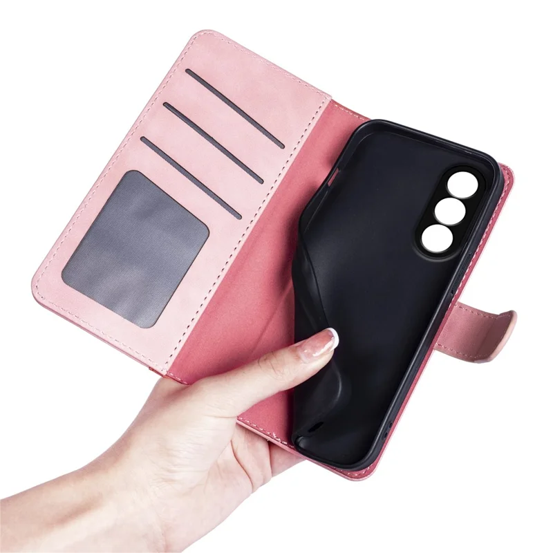 For OnePlus Nord 5 5G / Ace 5 Ultra 5G Wallet Case Leather Phone Cover Splicing Color - Pink