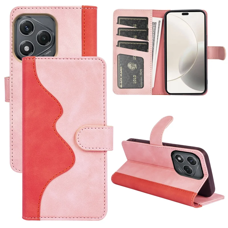 Funda Cartera Inteligente For Honor 400 de Cuero con Diseño Bicolor - Rosa