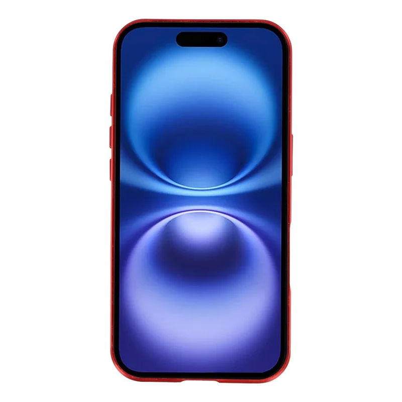 For iPhone 17 Double-Sided Tempered Glass Phone Cover with Anti-Spy Screen Protector Magnetic Adsorption Metal Frame - Red