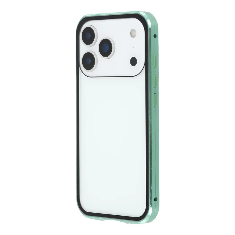 For iPhone 17 Pro Max Case with Anti-Spy Screen Protector Tempered Glass Metal Phone Cover Magnetic Clasp - Green