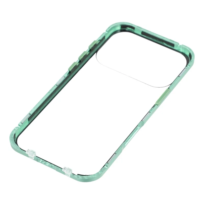 For iPhone 17 Pro Max Case with Anti-Spy Screen Protector Tempered Glass Metal Phone Cover Magnetic Clasp - Green