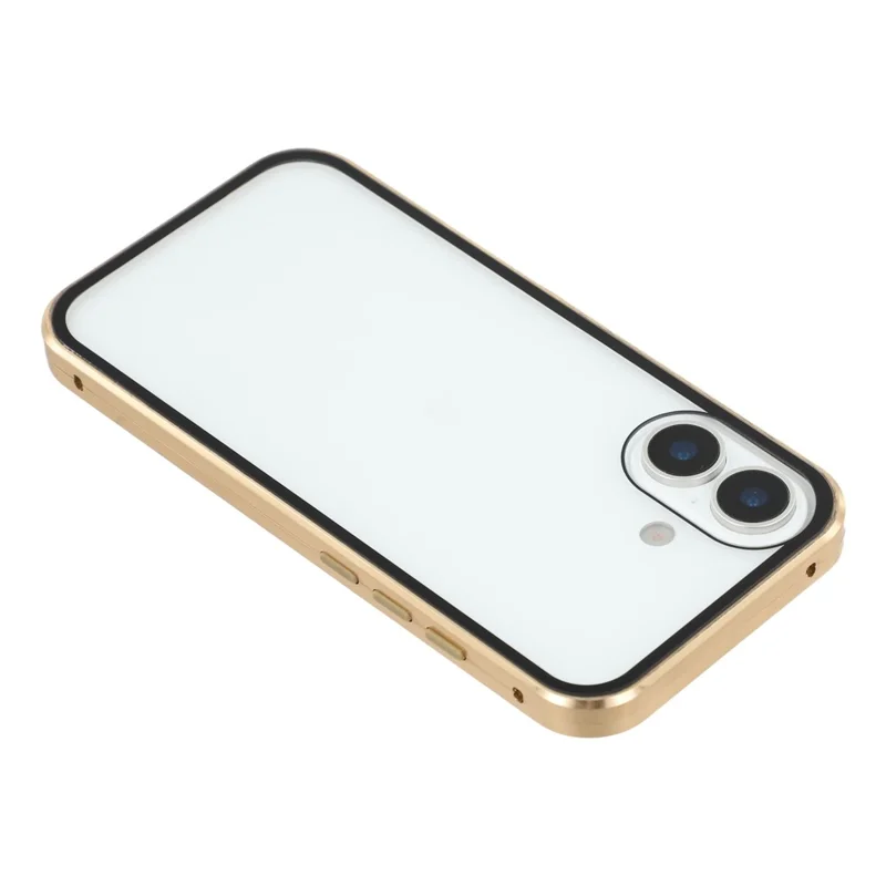 Custodia per iPhone 17 con Vetro Temperato Doppio Lato Magnetica Trasparente - Oro