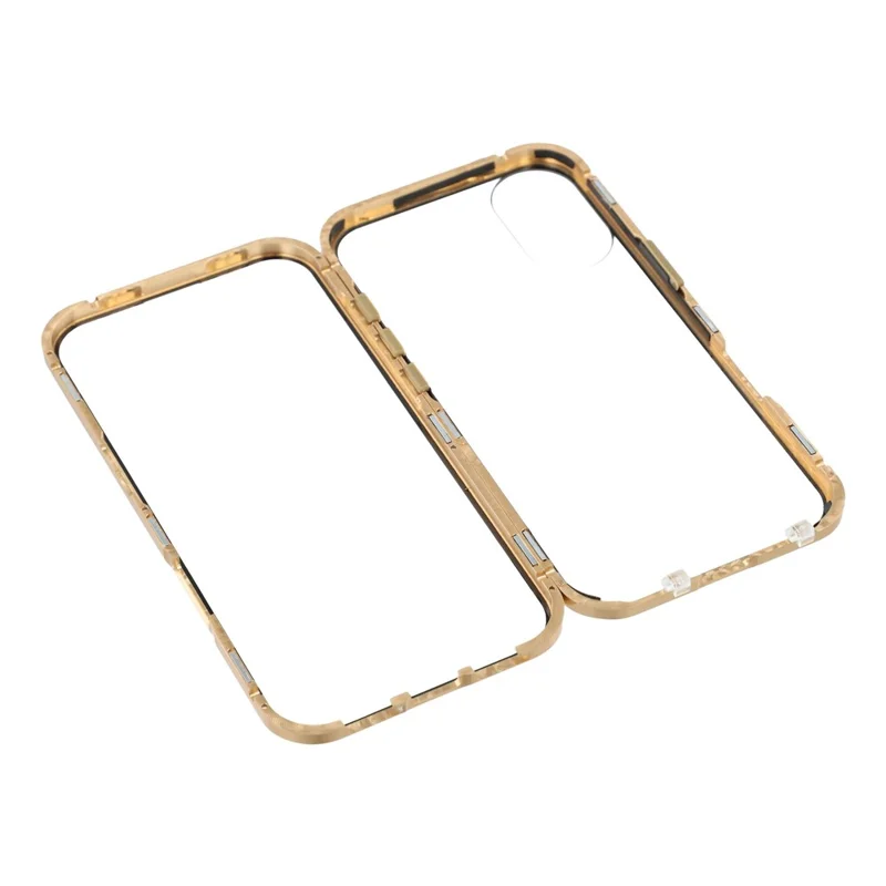 Custodia per iPhone 17 con Vetro Temperato Doppio Lato Magnetica Trasparente - Oro