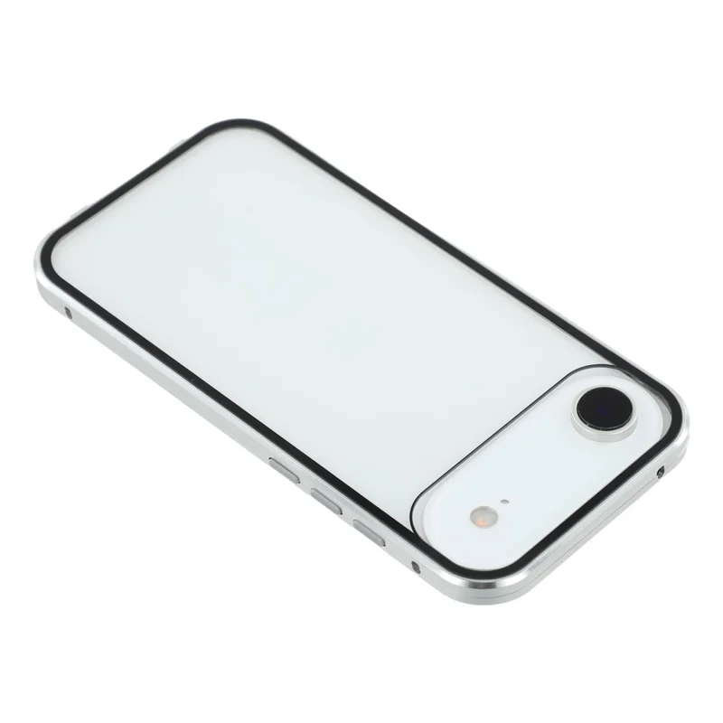 Funda Magnética de Doble Cara con Cristal Templado para iPhone 17 - Transparente en Plateado