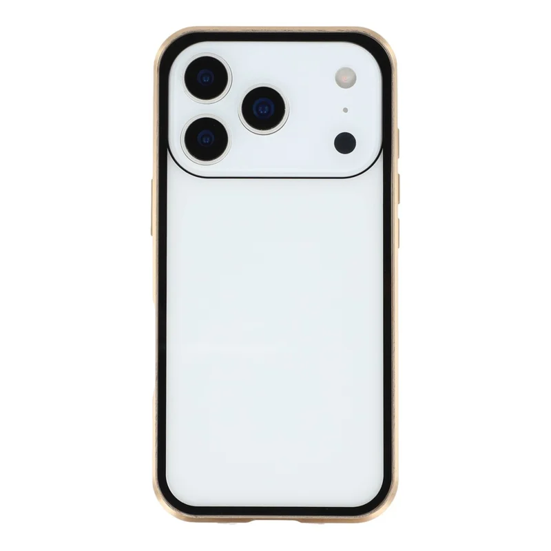 For iPhone 17 Pro Max Case Double-Sided Tempered Glass Magnetic Clear Phone Cover - Gold