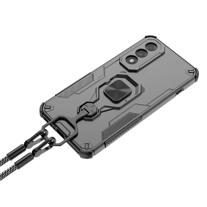 Funda para OnePlus Nord 5 5G con anillo giratorio y soporte, de PC + TPU, a prueba de golpes - Negro