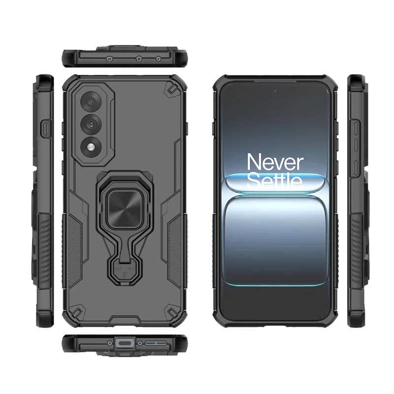 Funda para OnePlus Nord 5 5G con anillo giratorio y soporte, de PC + TPU, a prueba de golpes - Negro