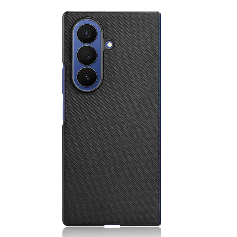 Funda de Fibra de Carbono para Samsung Galaxy Z Fold7 5G - Antigolpes, Cubierta de Teléfono PU + PC - Negro