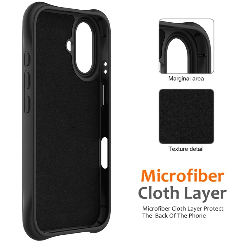For iPhone 17 Case Compatible with MagSafe Ripple Texture Liquid Silicone Protective Cover with Strap - Black