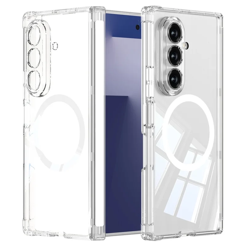 GKK Pour Samsung Galaxy Z Fold7 5G Étui Magnétique Antichoc Avec Coussin d'Air TPU + PC Protection Arrière du Téléphone Anti-Jaunissement - Transparent