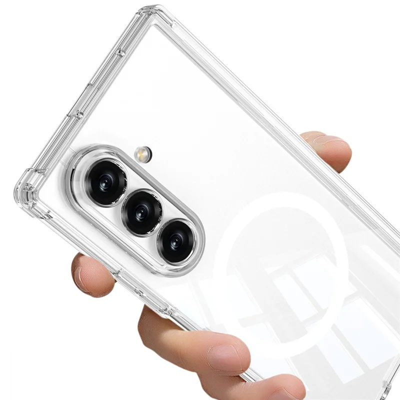 GKK Pour Samsung Galaxy Z Fold7 5G Étui Magnétique Antichoc Avec Coussin d'Air TPU + PC Protection Arrière du Téléphone Anti-Jaunissement - Transparent