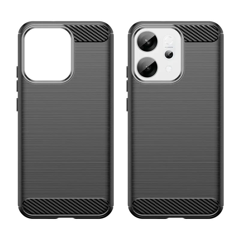 Pour Oppo Reno14 5G (Global) Étui Coque de Protection Téléphone Texture Fibre de Carbone Brossée - Noir