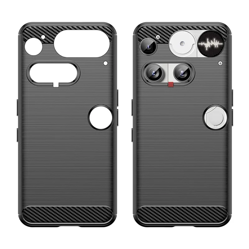 Étui Pour Nothing Phone (3) 5G Coque de Protection Texture Fibre de Carbone Brossée - Noir