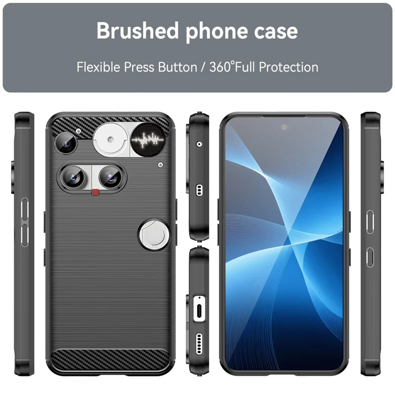Étui Pour Nothing Phone (3) 5G Coque de Protection Texture Fibre de Carbone Brossée - Noir