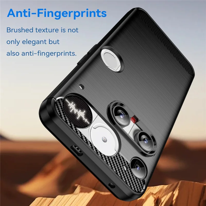 Étui Pour Nothing Phone (3) 5G Coque de Protection Texture Fibre de Carbone Brossée - Noir